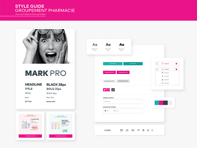 Style Guide #01 atomic design branding design buttons component component library css pink simple style guide ui web
