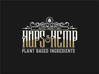 Hops & Hemp Skincare Design graphic design lettering package design