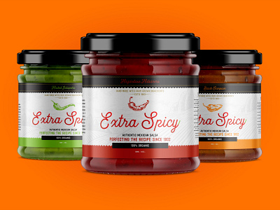 Extra Spicy Salsa Brand brand design design food graphic design illustration logo design package design restaurant branding typography