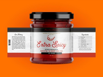 Extra Spicy Salsa Label brand design design food graphic design illustration layout design logo logo design package design typography