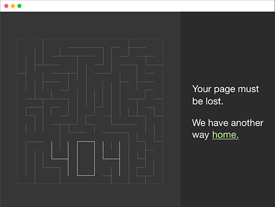 404 maze 404 page chocolate dark minimal mint rebound ui design uxui webdesign
