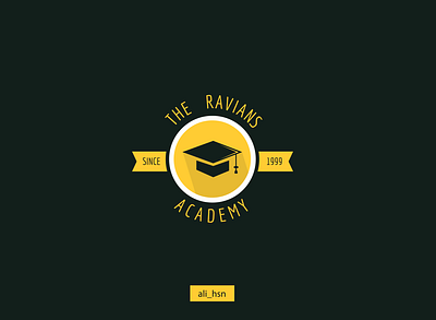 The Ravians Academy Logo Design - Dark Background. creative designer dark theme design fiverr freelance graphics designer illustration illustrator logo logo design logo design branding logo design concept logo designer logo mark logos ui ux vector web design