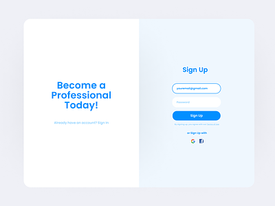 Professionals Website — Sign Up Page Design — UI UX