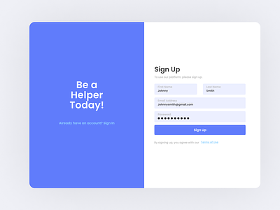 Non-profit Web — Sign Up Page Design — UI UX