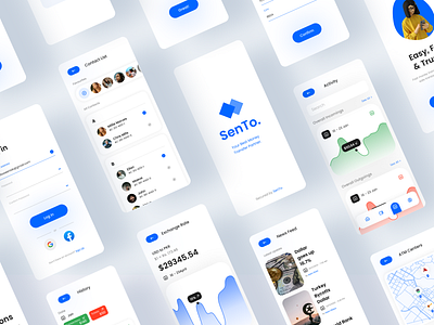 Sento. — A Money Transfer Mobile App Design — Light — UI Kit