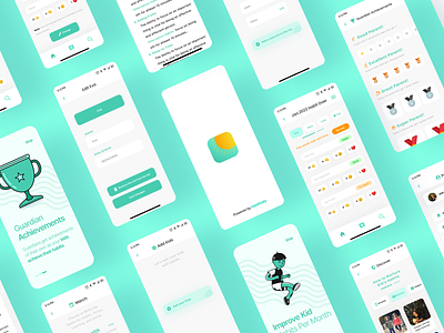 Habit Daily — A Kid's Habit Management App Design — UI UX android app design figma fiverr freelance habit app ios kids app landing page management app mobile app mobile mockup remote ui ui design uiux upwork ux ux design web design