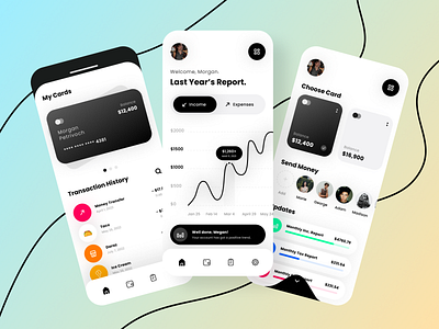 Fintech - Finance Mobile App UI Screens - UI/UX Design - Figma adobe xd app design design figma finance app fintech fiverr freelance illustrator minimal mobile app mobile design modern remote ui ui design uiux upwork ux ux design