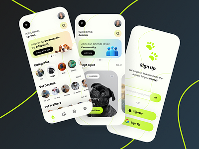 Pet Mobile App UI Screens - UI/UX Design - Figma by Ali Hassan on Dribbble