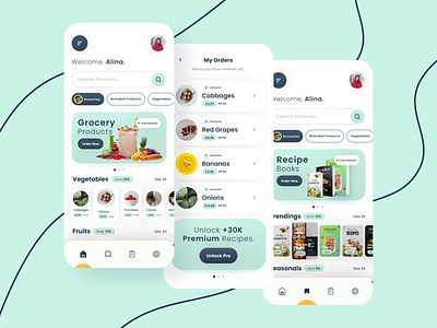 Food & Grocery Mobile App - UI/UX Design - Figma