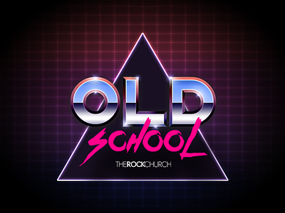 The Rock Church June 2015 Series: Old School 80s christian christian church chrome god graphic design jesus old school psychedelic retro typography