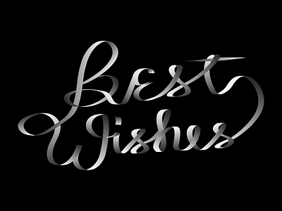 Best Wishes best wishes calligraphy gradient ribbon typography wedding