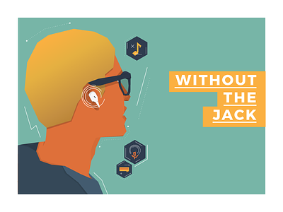 Without the Jack airpods apple earphone editorial future geometric hi tech illustration iphone iphone7 modern wearables
