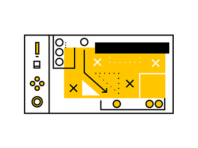 Avoid the strategy trap arcade ball game icon illustration line art memphis memphis design pin ball play strategy yellow