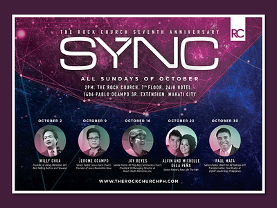 SYNC: The Rock Church's 7th anniversary christian church church branding church design church event design event god love