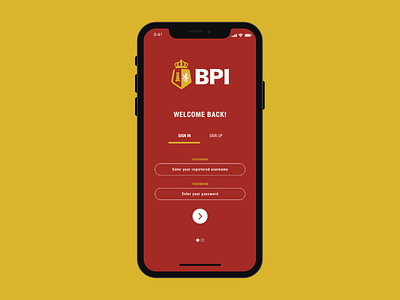 BPI Log-in screen redesign