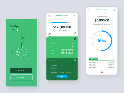 Savings Tracker app app application design finance flat illustration mobile product design saving savings tracker ui ui design uidesign ux