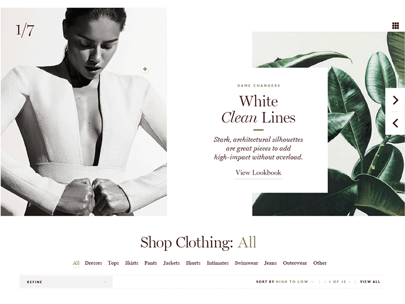 Fashion E-commerce Boutique Page Slider design ecommerce editorial fashion mockup responsive ui visualdesign web webdesign