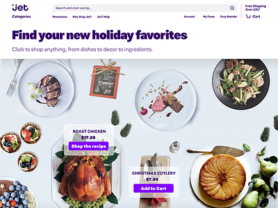 Cook with Jet - Landing Page cook ecommerce landingpage product productdesign recipe recommendations responsive ui ux web