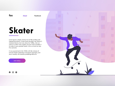 Skater ui ux uiuxdesign webpage