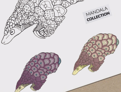 Mandala Pangolim art design digital painting drawing handmade illustration vector