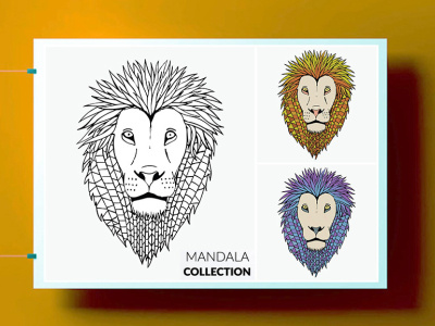 Mandala Lion art design digital painting illustration vector