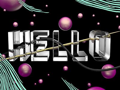 Hello 3d 3d art design digital art floating hello hello dribble illustration keyshot letters render rhino typogaphy ui ux