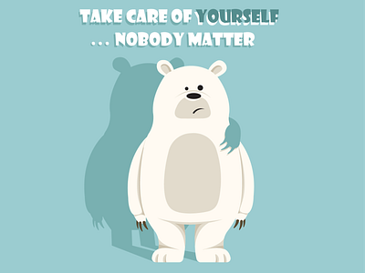 Polar Bear cartoon character art design flat icon illustration logo