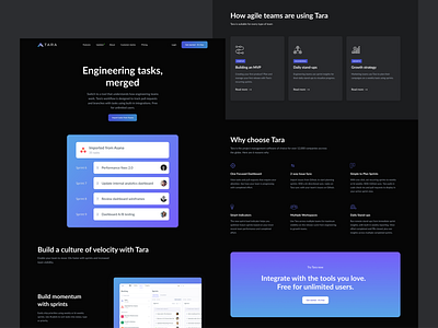 Web Page Redesign (Dark) - Tara.ai