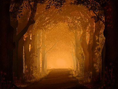 Fairy tale road atmosphere drawing environment illustration fantasyart