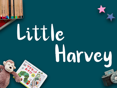 Little Harvey Font businesscard card cheerful design display font fontdesign handwriting joy logo playful simple soft