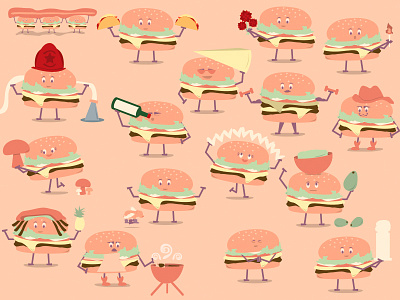 Battle of the burger burger chicago food food fight illustration redeye vector