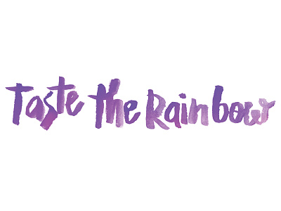 Taste the rainbow hand drawn typography watercolor