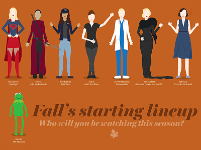 Fall's starting lineup american horror story characters chicago med crazy ex girlfriend fall tv flesh and bone kermit quantico supergirl television the muppets tv