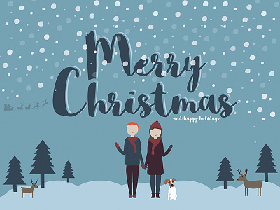 Merry Christmas from my illustrated family to yours card design christmas happy holidays holiday card holidays merry christmas