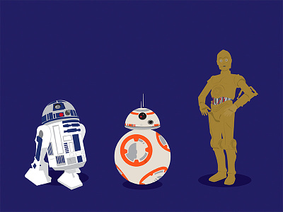 Gang's all here bb 8 c 3po driods r2 d2 star wars