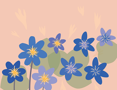 Anemone anemone blue flowers illustration vector wedding invitation