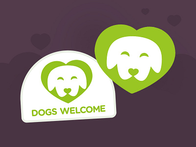 Dogs welcome dog heart love sticker