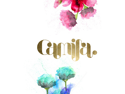 Camila Display brand foil lettering tipografia type typography watercolor
