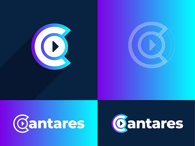 Cantares app app design branding design logo logodesign logotipo music play reticle sketch song typography ui