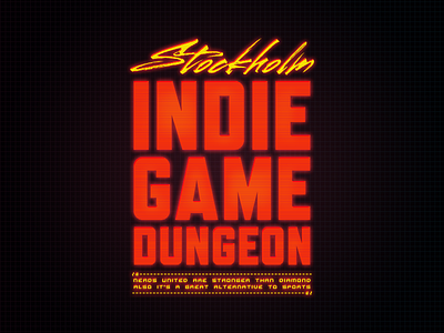 Stockholm Indie Game Dungeon 80s game logo retro