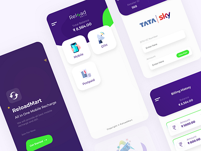 Mobile Recharge App Concept app app design icon illustration logo ux web website