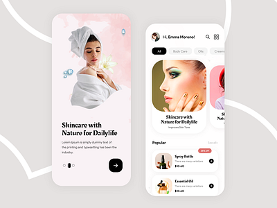 Skincare Beauty Mobile App Design