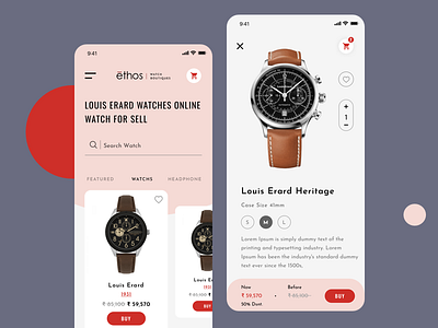 Watch Shop - Conceptual App app design illustration logo ui ux web