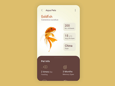 Pet info app concept UI