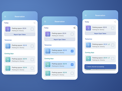 Parking space booking app - Concept