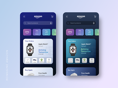 Reimagining Amazon App (Concept) amazon app app design concept creative inspiration interface mobile ui redesign redesigned shopping ui ux visual design