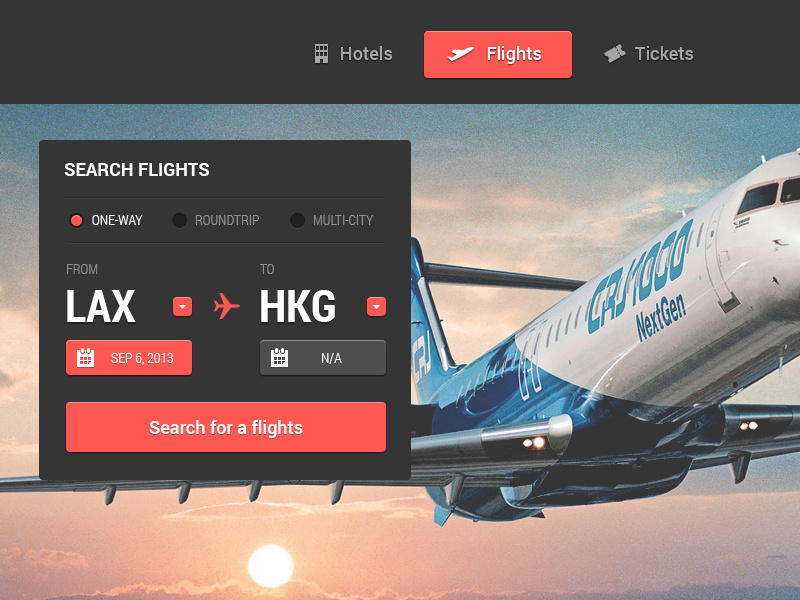 Flight search bar by George Vasyagin on Dribbble