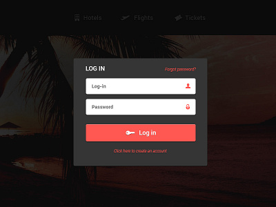 Cute log-in form cool flat form input log in log in password security ui ux