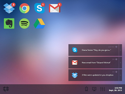 Dropbox OS /concept/ clan dropbox evernote gmail google drive icons os spotify ui update ux