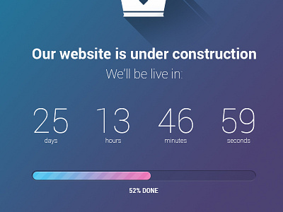 Flat iOS7 style pre-launch counter clean countdown counter flat ios7 landing page launch minimal progress bar ui upload ux